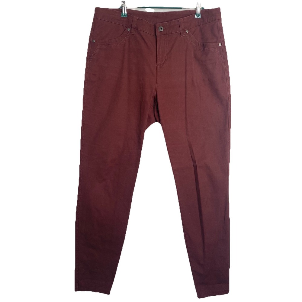 Kuhl Pants Womens 12 Burgundy Skinny Stretch Canvas Casual Outdoor Travel‎